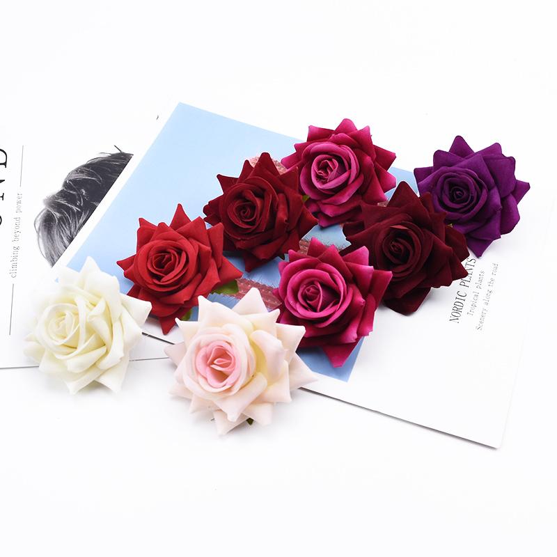 50/100 pieces Silk Roses Wedding Bride Wrist Flowers Material Festival Decorative Flowers Wreaths Home Decor Artificial Flowers