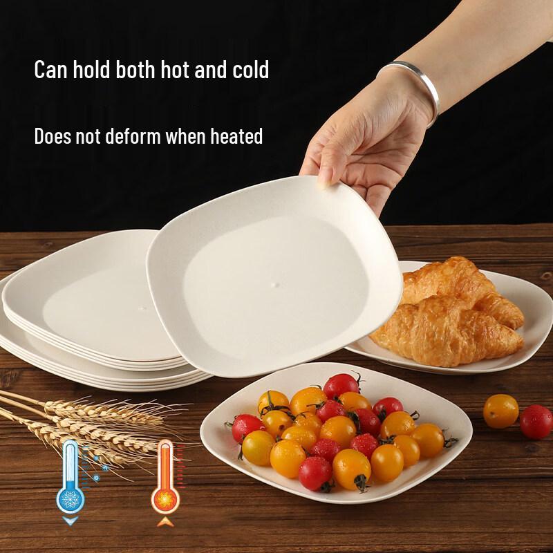 ZISIZ Disposable Wheat Straw Plates