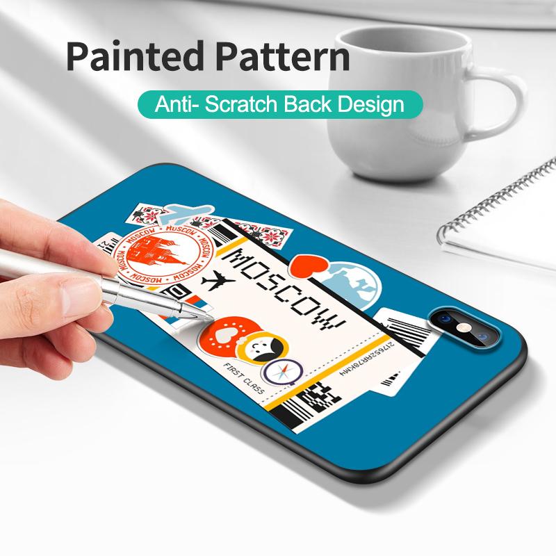 Black Tpu Case For Samsung Galaxy F23 M12 M22 M23 M32 4G M52 5G M30S M21 Boarding Pass Traveltickets