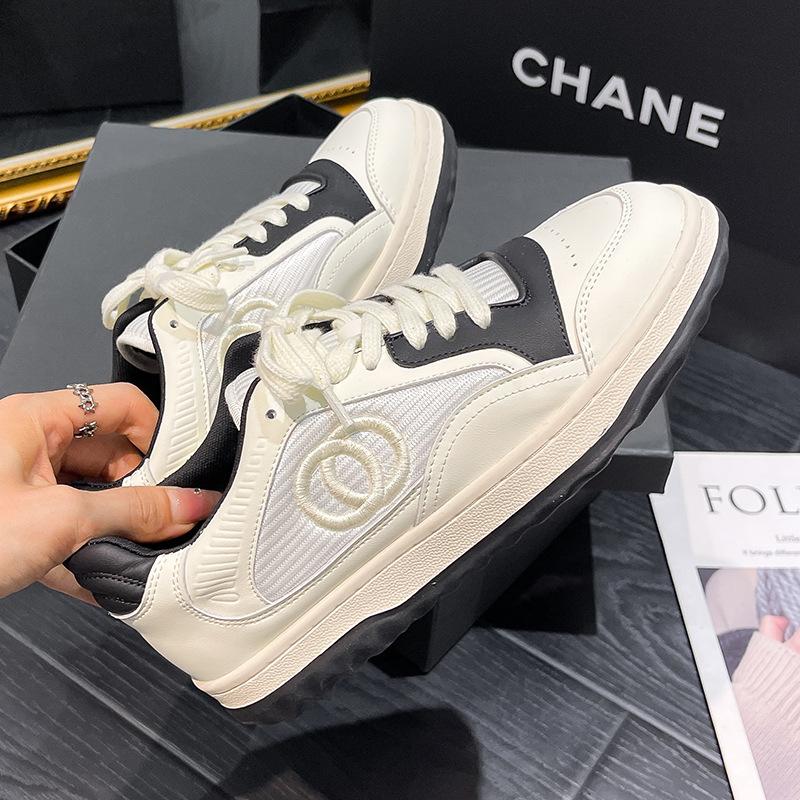 Trendy Brand Xiaoxiangfeng Board Shoes Women's New Niche Leather Breathable and Versatile Casual Dad German Training Shoes Little White Shoes Women