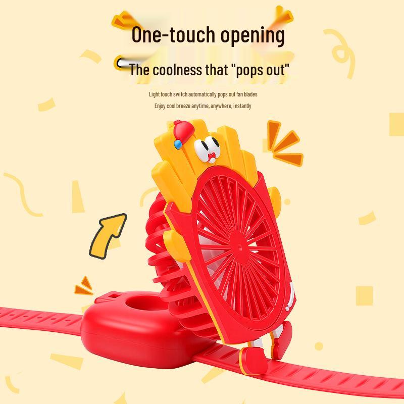 Portable Cartoon Hamburger French Fries Cooling Fan