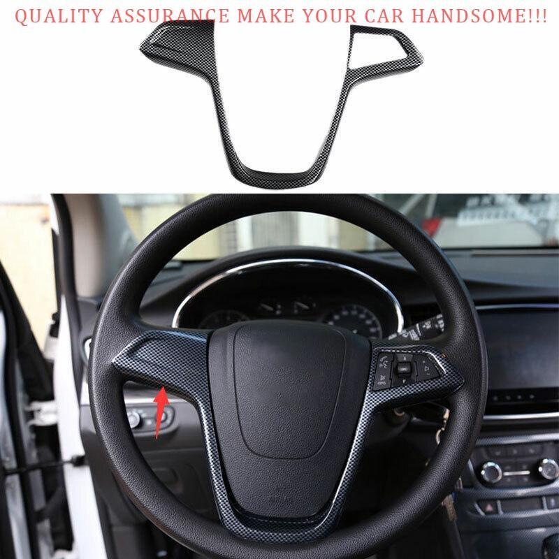 For Buick Encore 2013-2022 Carbon Fiber Steering Wheel Control Cover Trim 1PCS