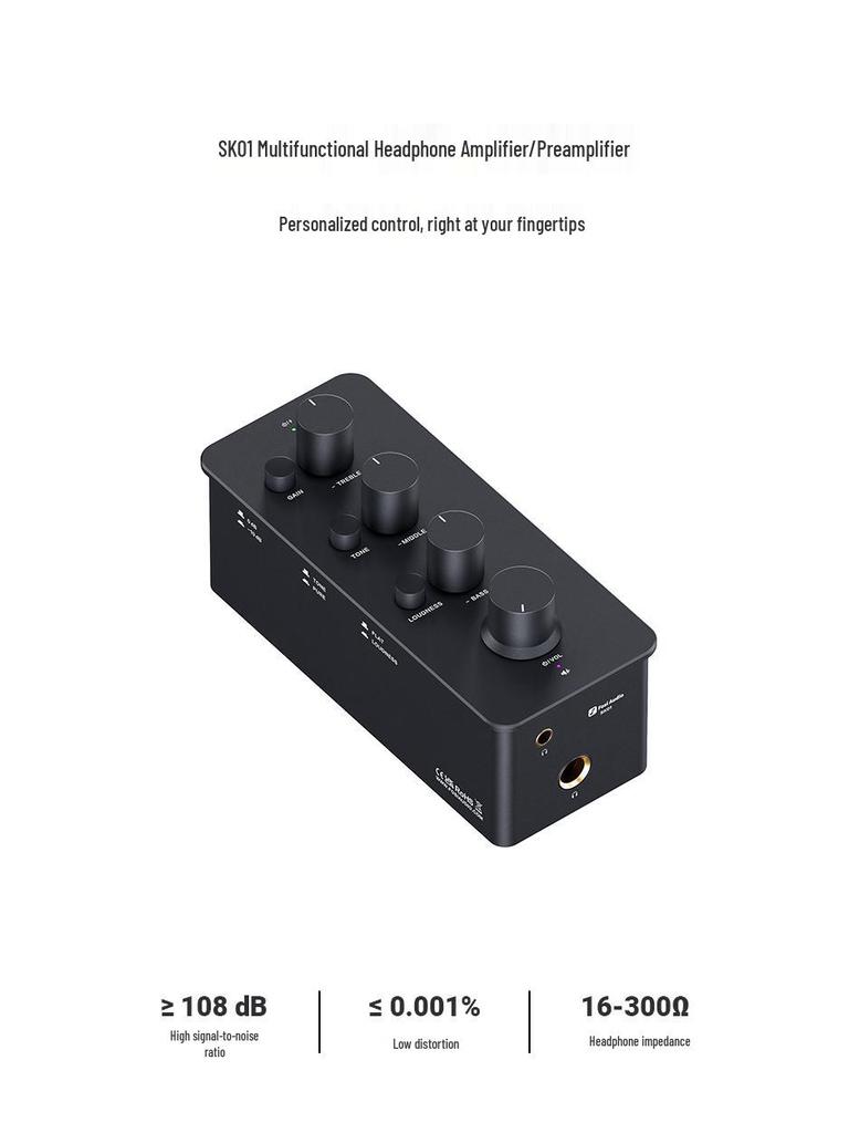 Fosi Audio SK01 Desktop & Portable Headphone Amp Preamp Combo