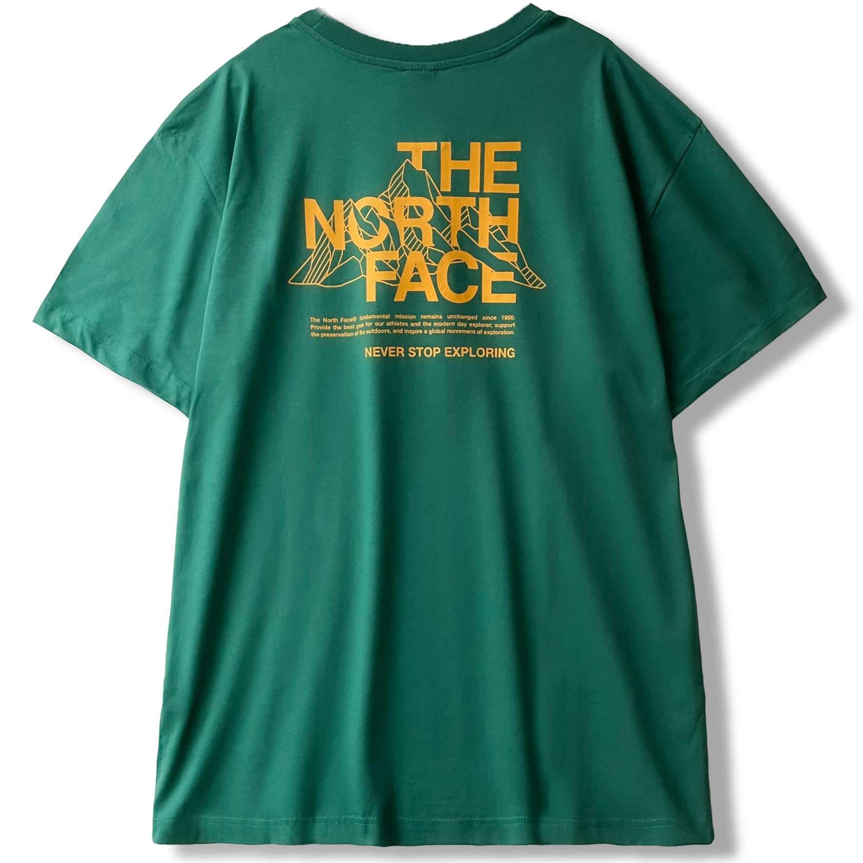 

The North Face Short Sleeve Mountain Sketch Oversized Tee with Back Size L Men s Print, Green, [Used]