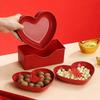 5/10Pcs Creative Love Heart-Shaped Serving Plate Small Red Snack Candy Tray Plastic with Holder Base Dinner Plate Set