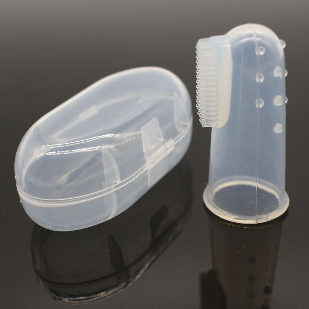 

Мягкая силиконовая щетка для чистки зубов собаки, зубная щетка для пальца питомца с коробкой для хранения, принадлежности для чистки питомца Box and toothbrush