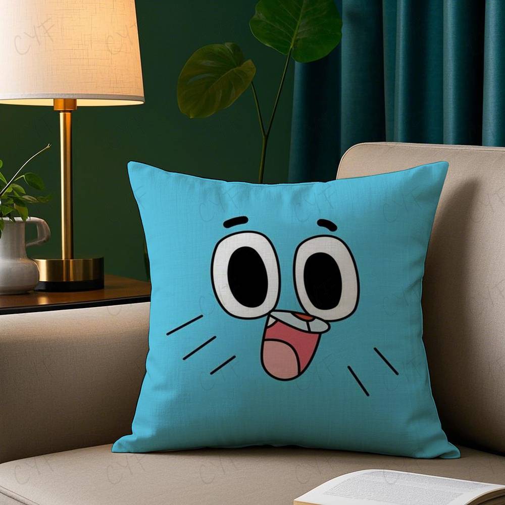 Animation Amazing World Gumball Pillow Case Safe Custom Photo Pillow, Anti-fade Brushed Fleece Cushion, Maternal & Infant Safe.