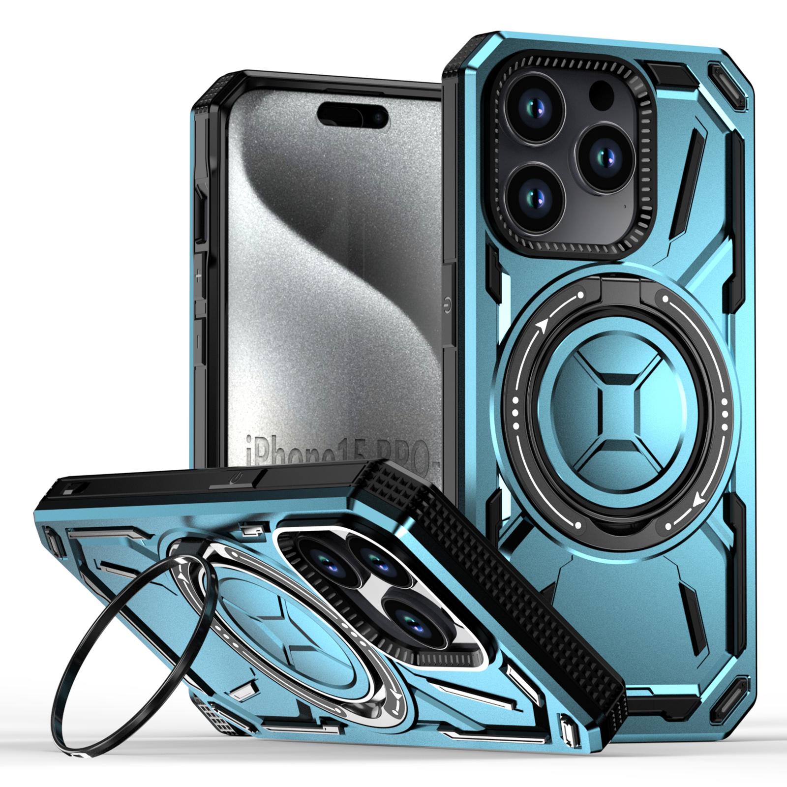 

For iPhone 15 Pro Case Compatible with MagSafe Kickstand Phone Cover Baby Blue