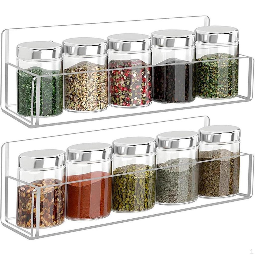 2 Pieces Holder Organizers Storage Racks Space Saving Versatile Acrylic Shelf Wall Mounted for