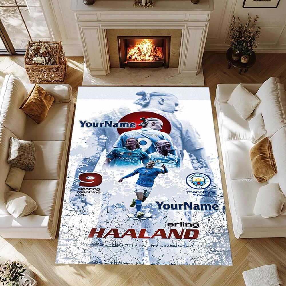 Haaland 202 Personalized Name Area Rug Suitable for Balcony Outdoor Decorate room Bedrooms Antislip Carpet Anime Office Decor