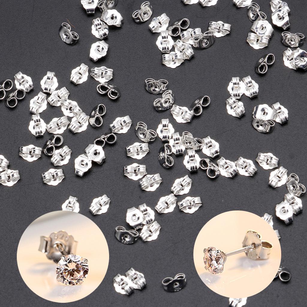 50Pieces Post Pierced Earring Backings Secure for Studs Safety Butterfly Ear
