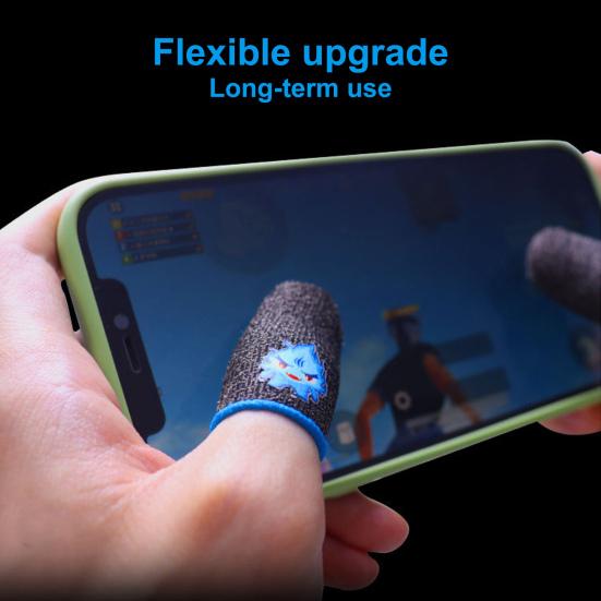 1 Pair Finger Cover Sensitive Luminous Breathable Video Games Touch Screen Fingertip Gloves for Gamers
