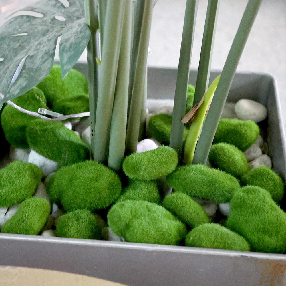 Simulation Moss Stone Artificial Moss Rock Ball Fake Green Plant for Home Garden Micro Landscape Pot Decoration Creative Crafts