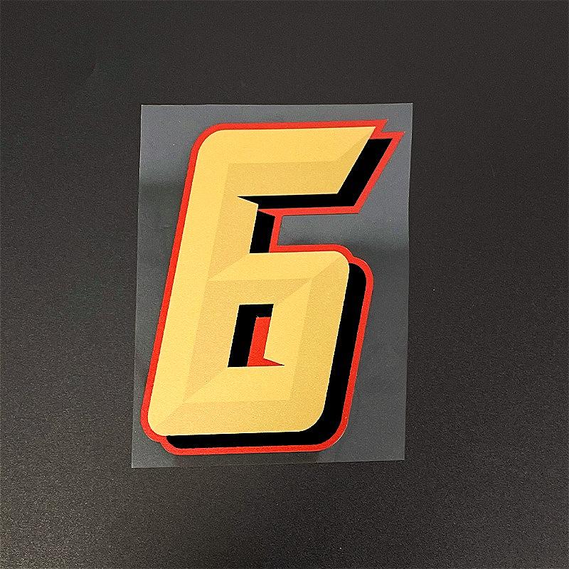 1pc Gold Number 0 To 9 Motorcycles Stickers Waterproof for Motorcycle Fairing Fuel Tank Helmet Car Window Universal Vinyl Decal