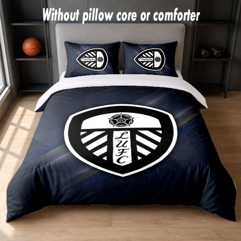 Set Biancheria da Letto Leeds United 1 Copripiumino + 2 Federe Morbido Traspirante Biancheria da Letto per la Casa