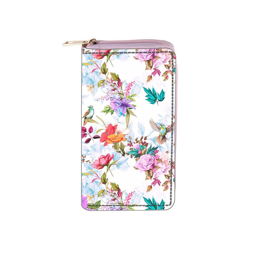 

Женский кошелек Цветочный Цифровой Длинный Кошелек на Молнии, Сумка-кошелек