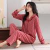 Women's Long-Sleeve Pajama Set with Chest Pads