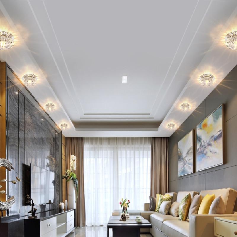 Stunning Crystal Led Recessed Downlight For Living Room Modern Ceiling Light Fixture