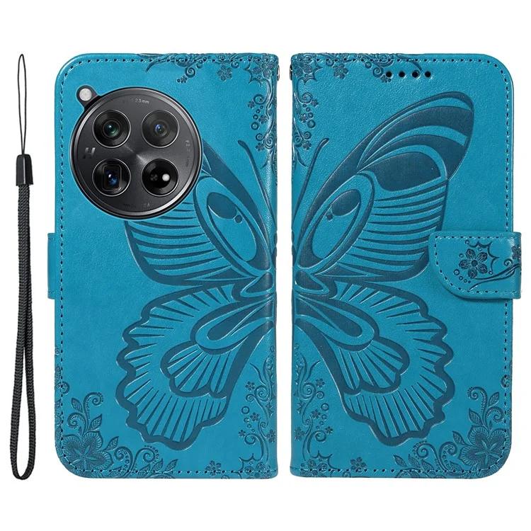 

Для OnePlus 12 5G чехол бабочка принт кожаный кошелек телефон чехол с ремешком