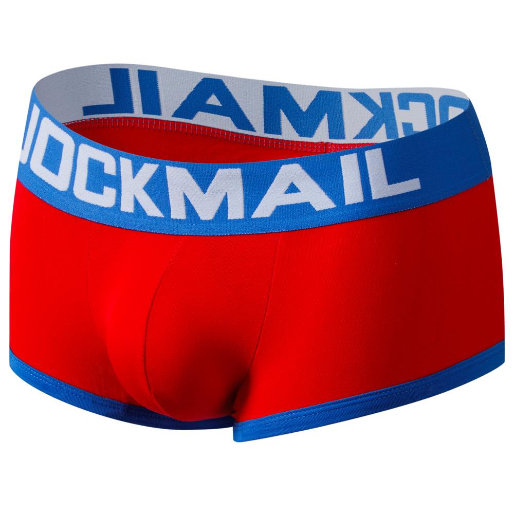 Boxer JOCKMAIL Brand Cotton Material Open Back Style Men's Underwear Clashing Colours Casual Sports Sexy Open Buttocks Underpants