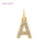 Luxury 18K Gold Plated Brass Inlaid Zircon 26 Letters Pendant Charms For Necklace Earring jewelry Making DIY Jewelry Accessories