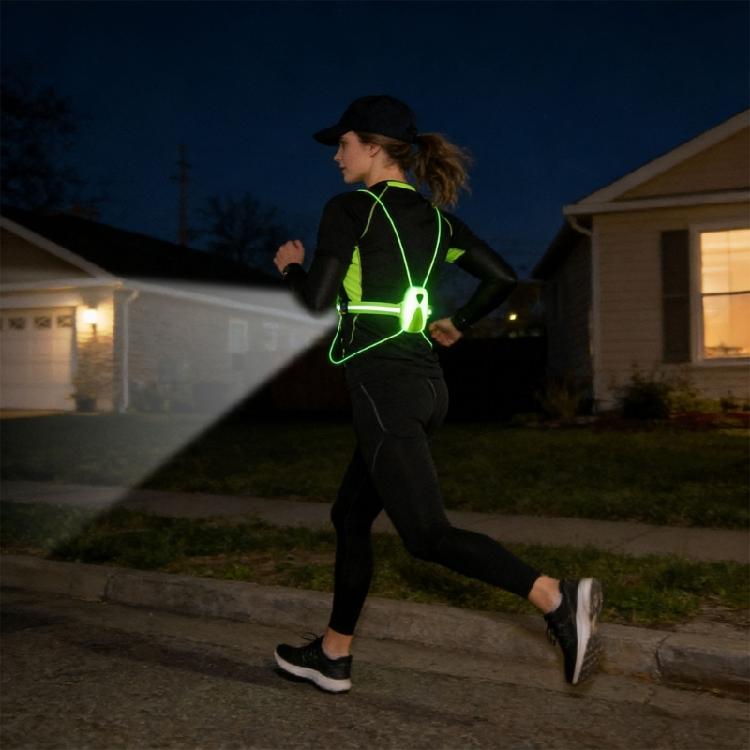 Practical Night Running Vest with Adjustable Front Light and Multiple Color Rechargeable Light Suitable for Safety