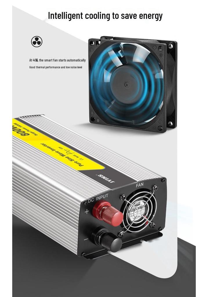 800W Pure Sine Wave Inverter 12V to 220V for Solar, Home, or Car Use