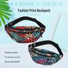 Women's Fashion Printed Double Layer Nylon Fanny Pack - Large Capacity Crossbody Chest Wallet