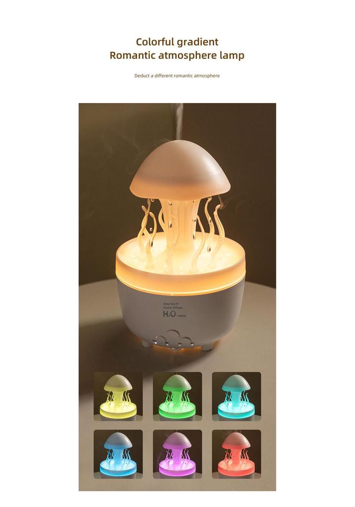 Remote-Controlled Rotating Jellyfish Light Humidifier & Essential Oil Diffuser with Seven-Color LED