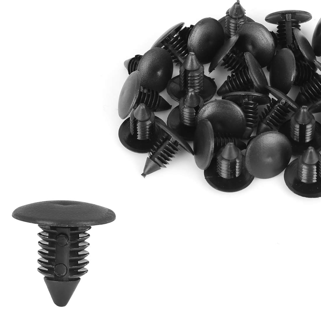 uxcell Bolt Rivet Fastener 8mm Hole Diameter Plastic Trunk Trim 17x16x8 mm чёрный