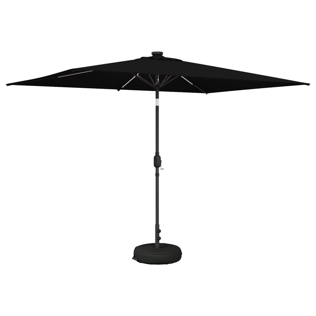 Garden Umbrella with LED Lights and Base 200 X 300 Cm