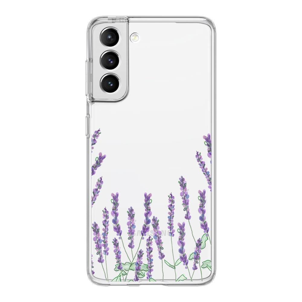 sunflower Flower Lavender Purple Phone Case For Samsung Galaxy S23 S22 S20 Ultra S21 FE 5G S9 Plus S10E S8 Note 20 Clear Cover