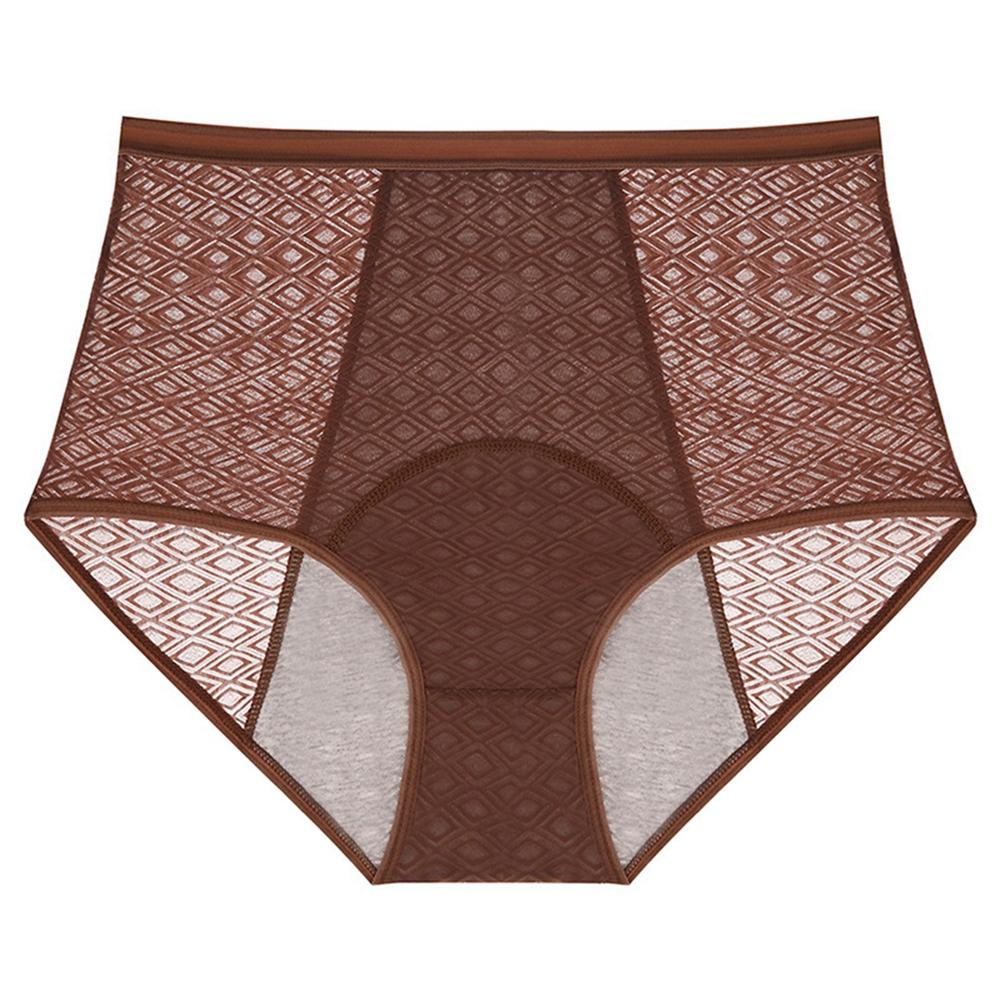 Women's High-Waisted Breathable Period Briefs Elastic Leak-proof Panties