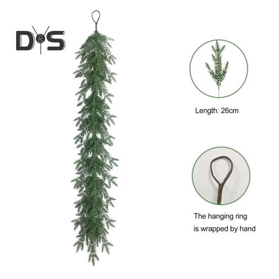 2 Pcs Artificial Pine Needle Garland Realistic Handmade Pine Branches Holiday Hanging Greenery Garland for Christmas Door Mantel Decor
