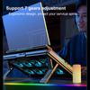 COOLCOLD Gaming-Laptop-Kühler mit acht Lüftern, LED-Bildschirm, zwei USB-Anschlüsse, luftgekühlter Laptop-Lüfter, stummgeschalteter Notebook-Ständer in voller Größe