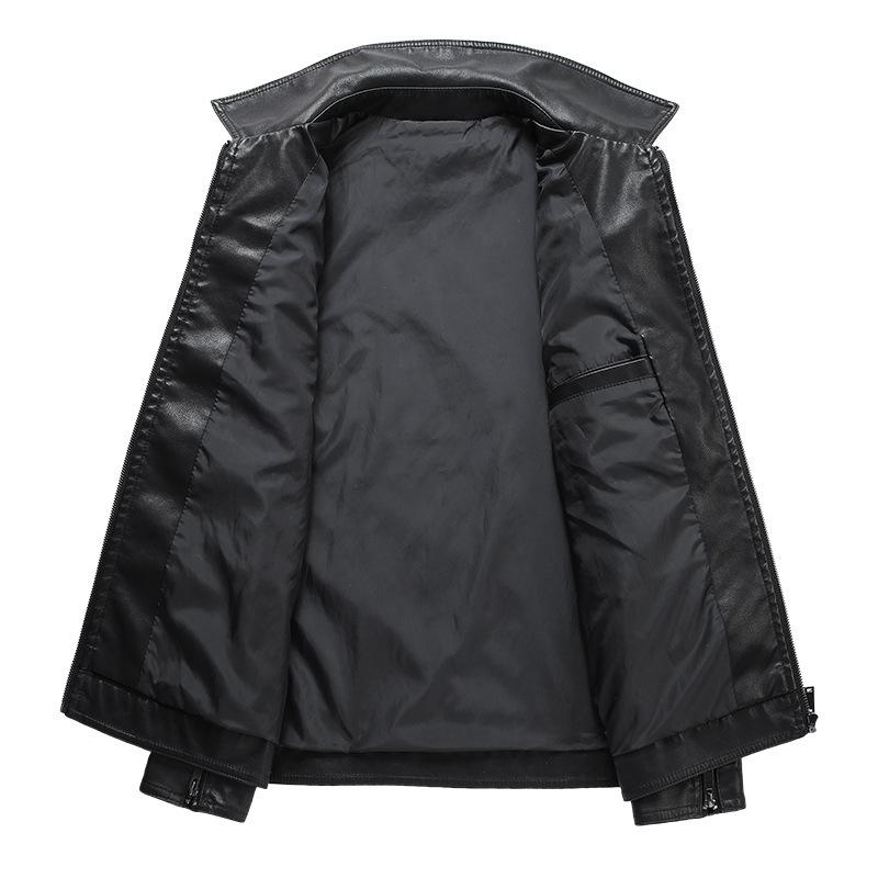Giacca da Moto da Uomo in Pelle Taglia Grande 6XL Tasca Nera Cerniera Revers Slim Fit Maschile Primavera Autunno Cappotto in Pu di Alta Qualità