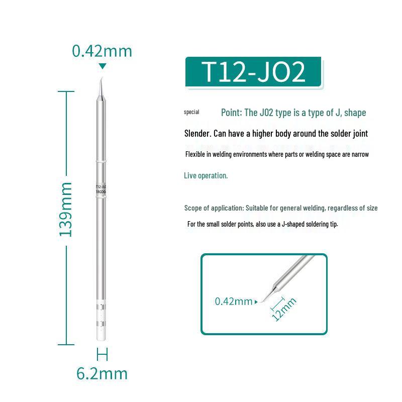 

T12 Bent Tip Integrated External Heat Soldering Iron Tip Accessories