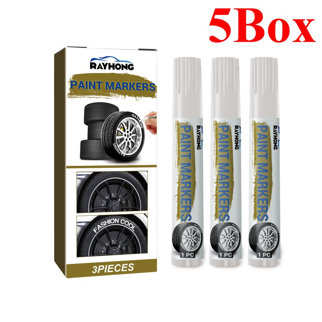 White Waterproof Cars Wheel Tire Oily Mark Pen Auto Rubber Tyre Paint Pen Cd Metal Permanent Paint Marker Graffiti Touch Up Touchup Paint2