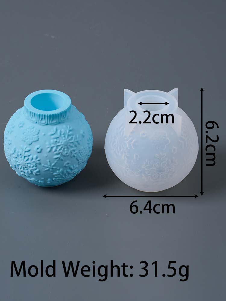3D Embossed Lantern Snowflake Candle Holder Mold DIY Christmas Ball Snowflake Craft Making Plaster Resin Silicone Molds Home Dec