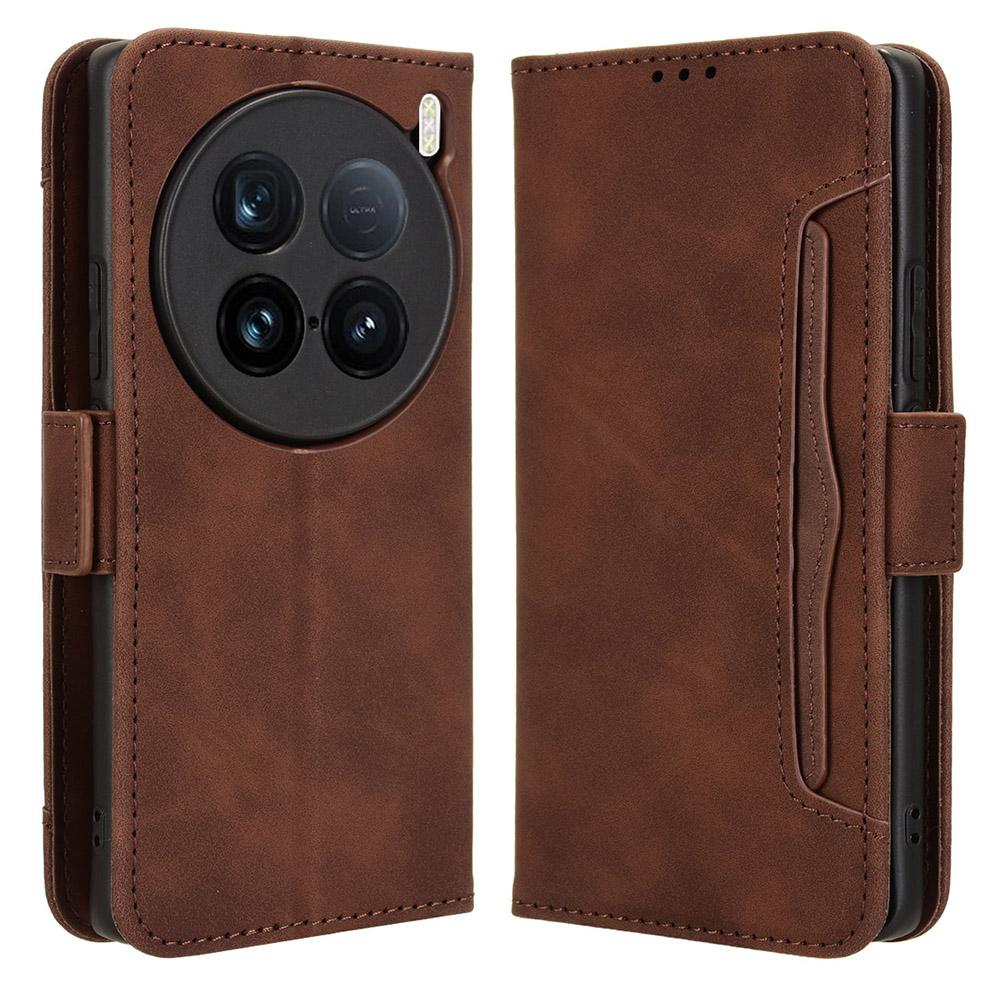 For vivo X100 Ultra 5G Wallet Case Multiple Card Slots Leather Phone Cover with Stand
