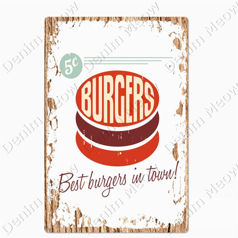 Vintage Pizza Tin Plate for Home Decor, Coffee, Donuts, Pizza, American, Kitchen, Home Decor, American Diner, Wall Posters, N375