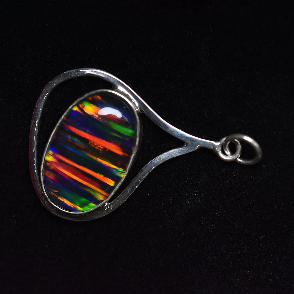 Extremely Rare 30.55 Ct Natural CERTIFIED Oval Opal 925 Sterling Silver Pendant