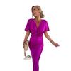 European and American spring and summer new satin twisted chest bat sleeve dress INS loose vacation dress women
