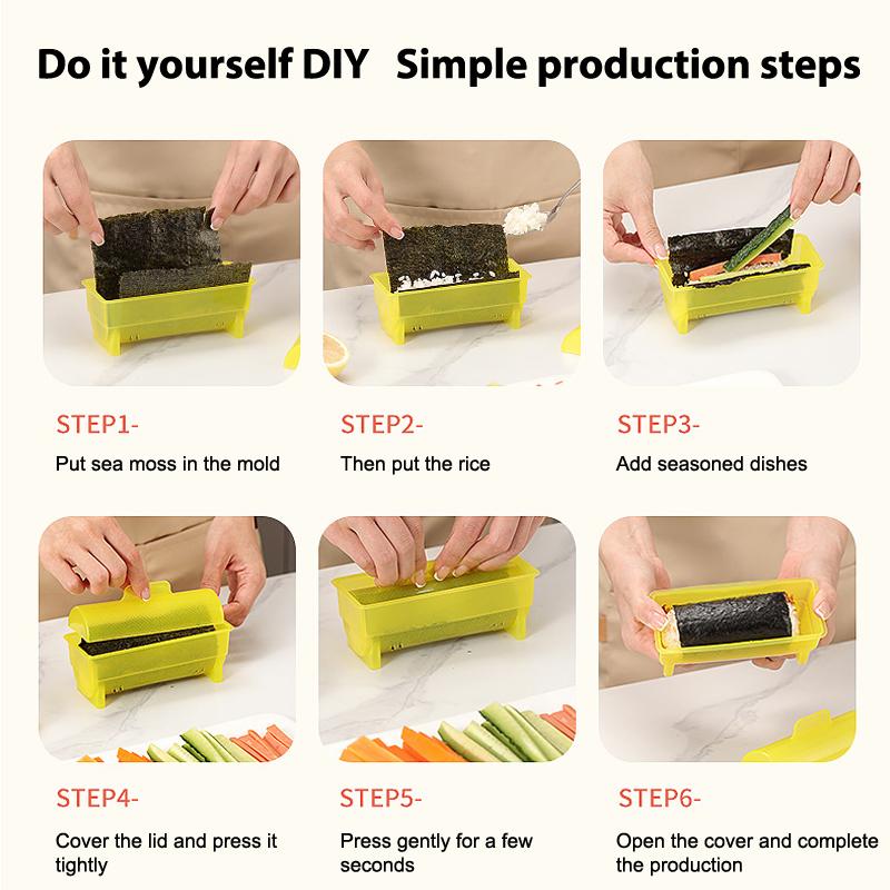 Household Sushi Rice Roll Mould Diy Sushi Cylinder Mold Maker Tools Non Stick Food Press Kitchen Bento Onigiri Rice Ball