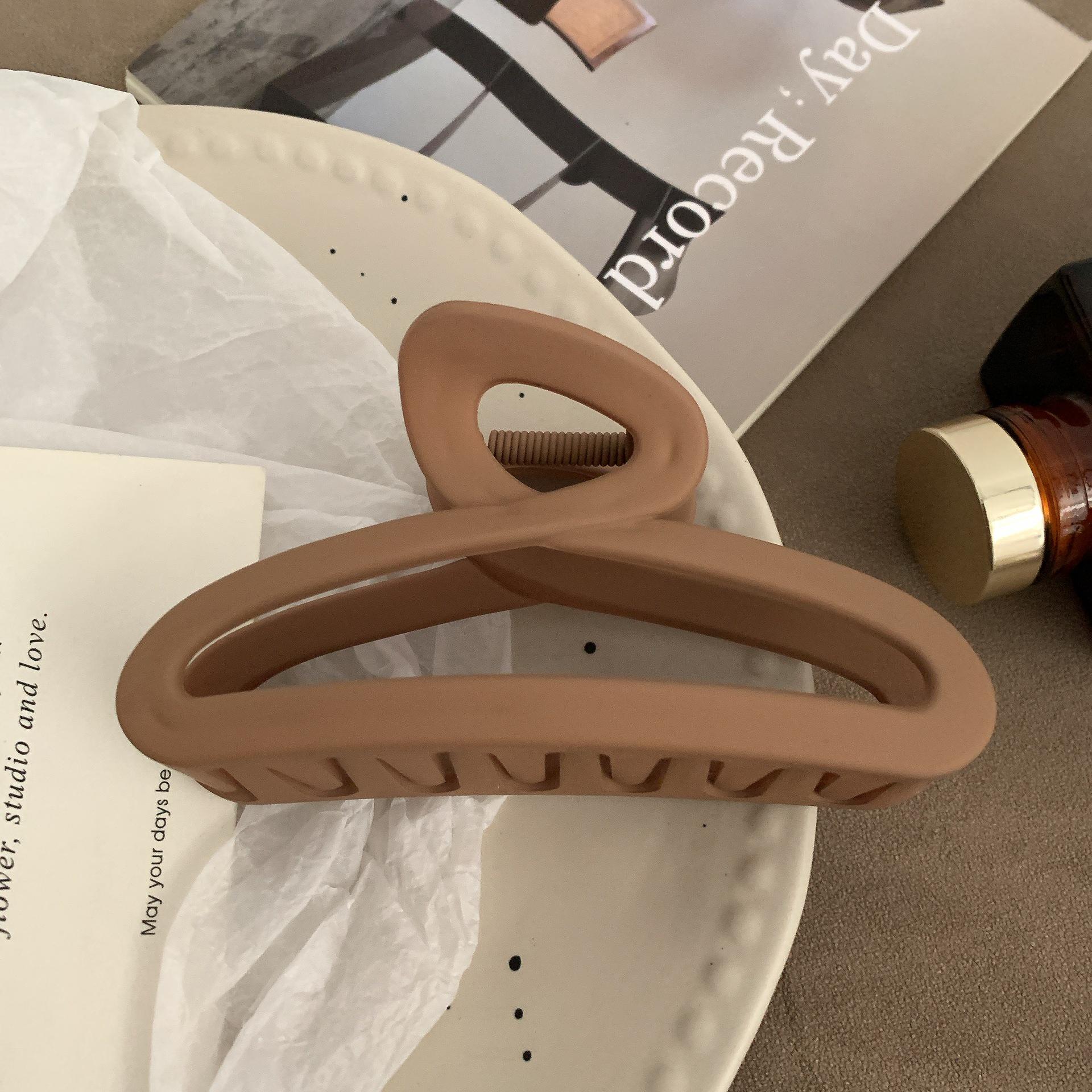 

Высококачественная молочная кофейная акула-заколка для женщин - большая заколка для волос