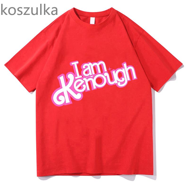 

Унисекс I am kenough Футболки с буквенным принтом Унисекс Модная повседневная футболка Футболки с рисунком Футболки с короткими рукавами из чистого хлопка Хип-хоп Одежда Y2K 3XL