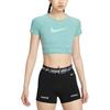 New Nike Pro Women's Dri FIT Short Sleeve Cropped Graphic Top HV3674-017