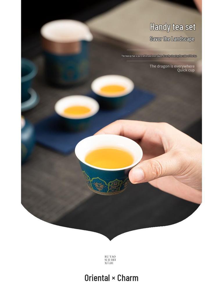 Portable Kung Fu Tea Set for Travel, Camping, and Business Gifts with Logo