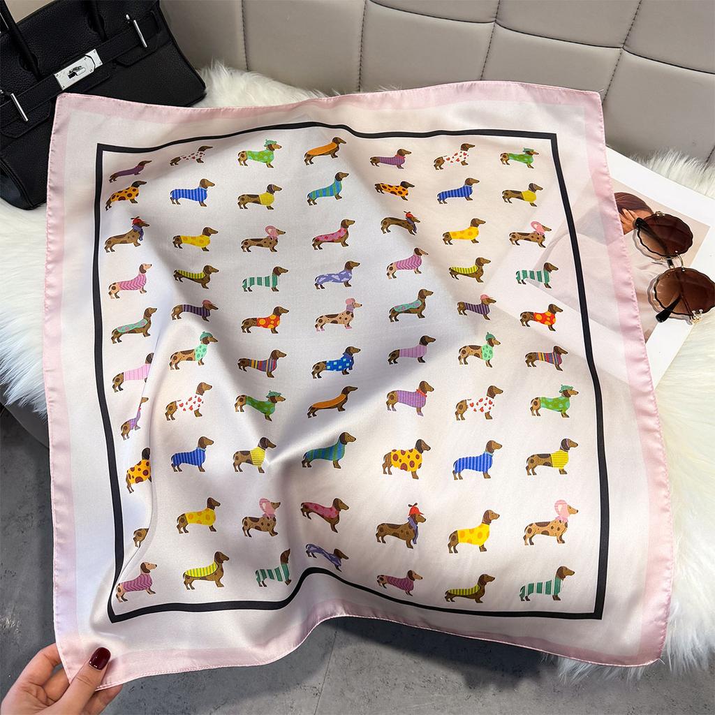 Fashion Square Fashion Foreign Style Small Silk Scarf Women'S Headband Decorative Scarf Dual-Purpose Small Square Scarf New Scarf
