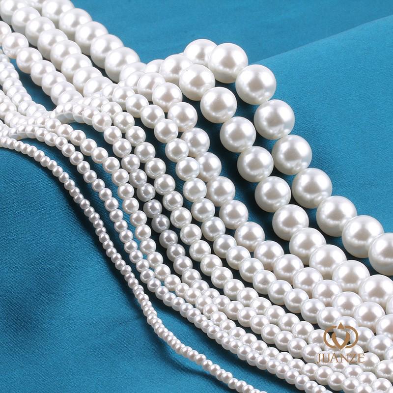 

White Imitation Pearl Beads for DIY Necklaces, Bracelets, and Earrings 3mm (1 string of 236 beads)